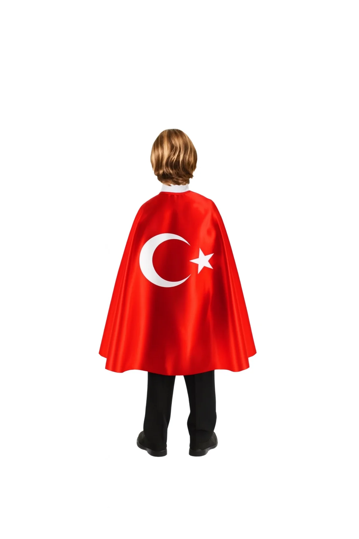 23 nisan ay yıldız türk bayraklı pelerin gösteri kostümü