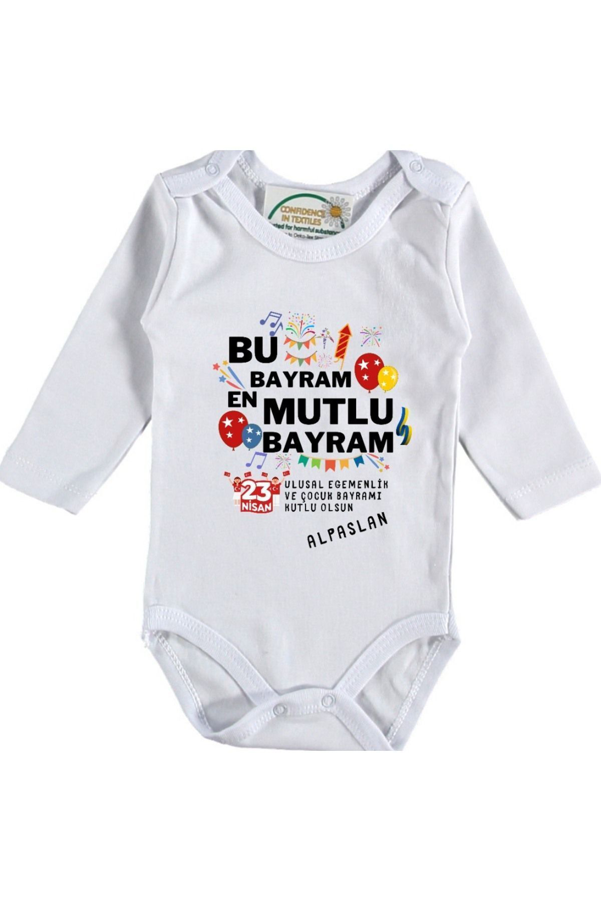 23 Nisan Bu bayram en Mutlu bayram Yazılı Bebek Zıbın