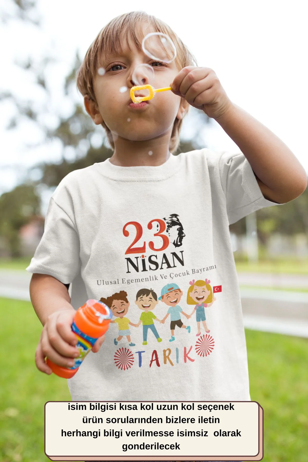 23 Nisan Çocuk bayramı Tasarımlı Unisex Çocuk Tişörtü - %100 Pamuklu Kumaş