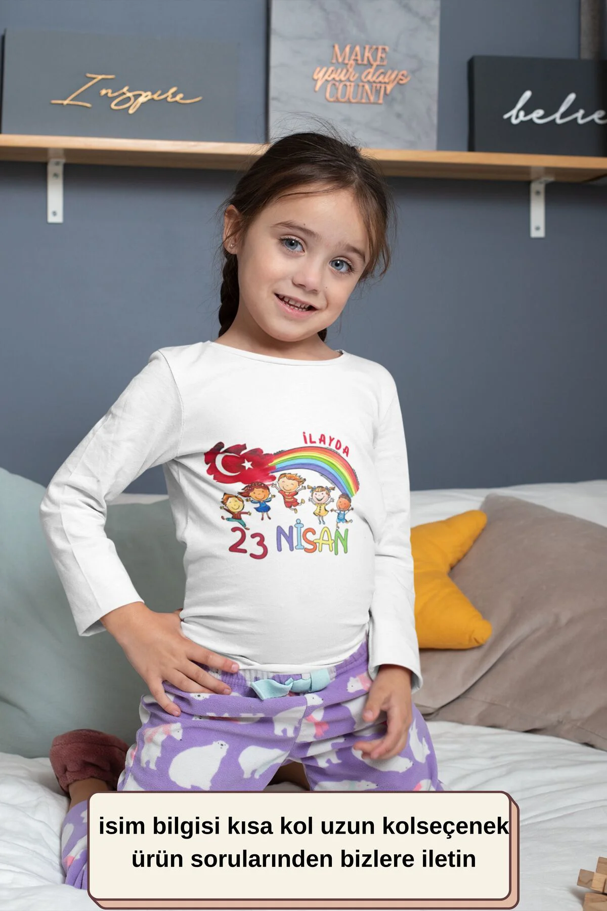 23 Nisan Çocuk bayramı Tasarımlı Unisex Çocuk Tişört - %100 Pamuklu Kumaş