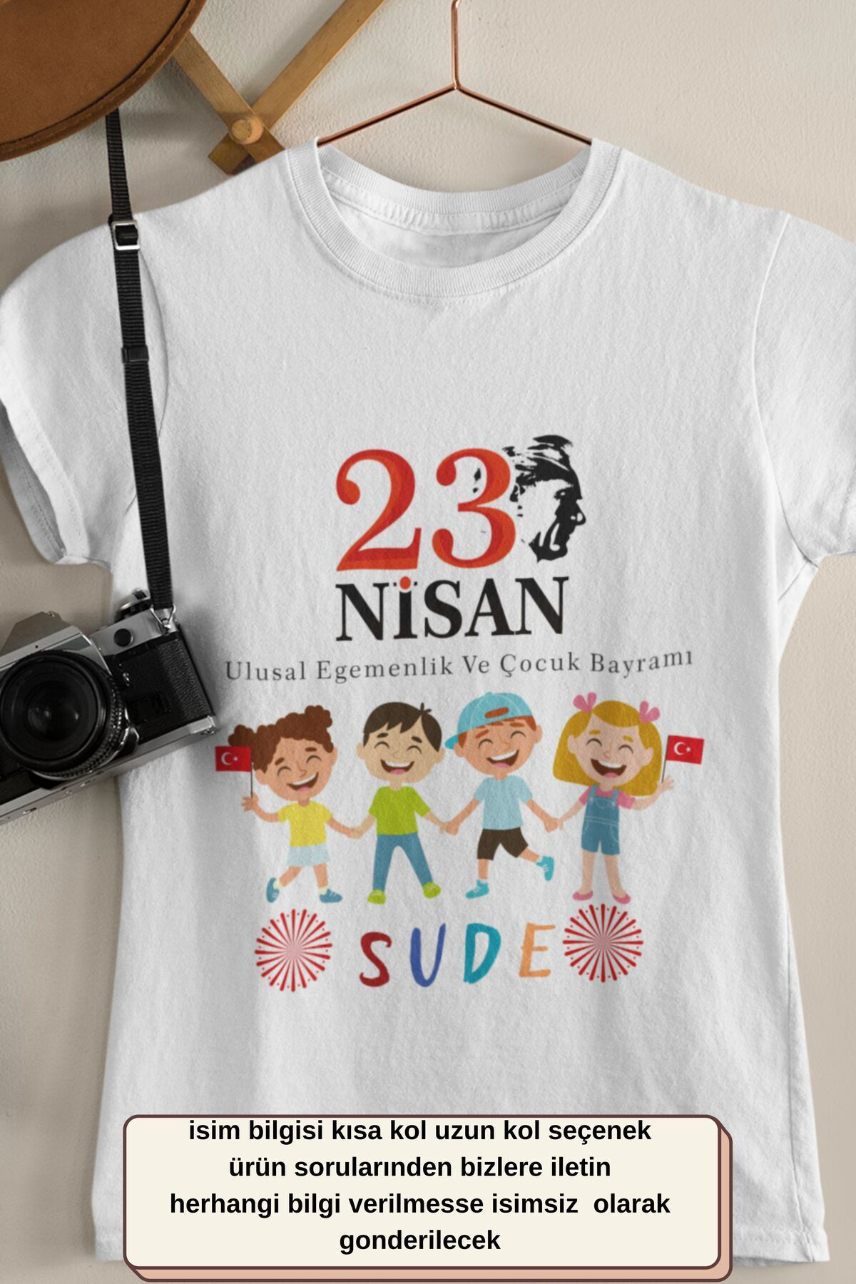 23 Nisan Çocuk bayramı Tasarımlı Unisex Çocuk Tişörtü - %100 Pamuklu Kumaş