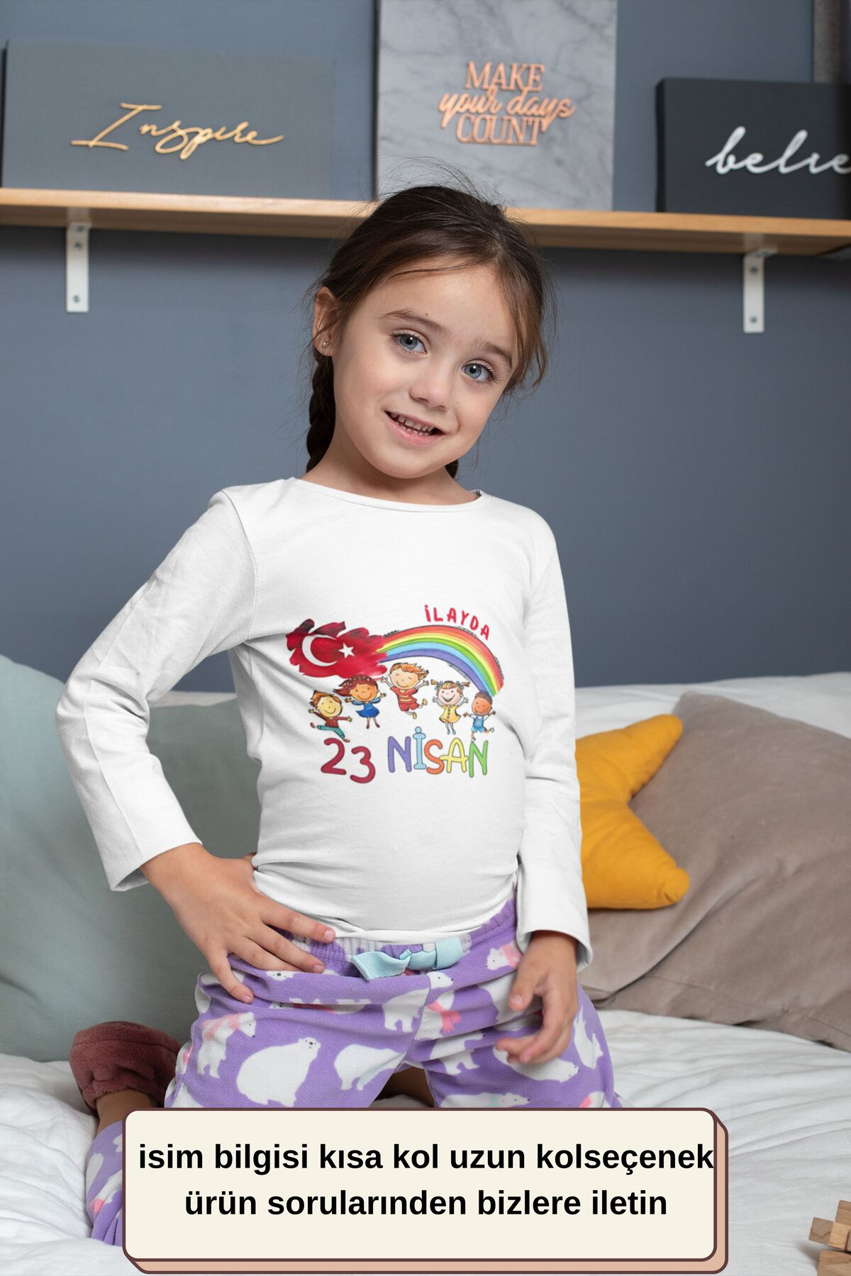 23 Nisan Çocuk bayramı Tasarımlı Unisex Çocuk Tişört - %100 Pamuk
