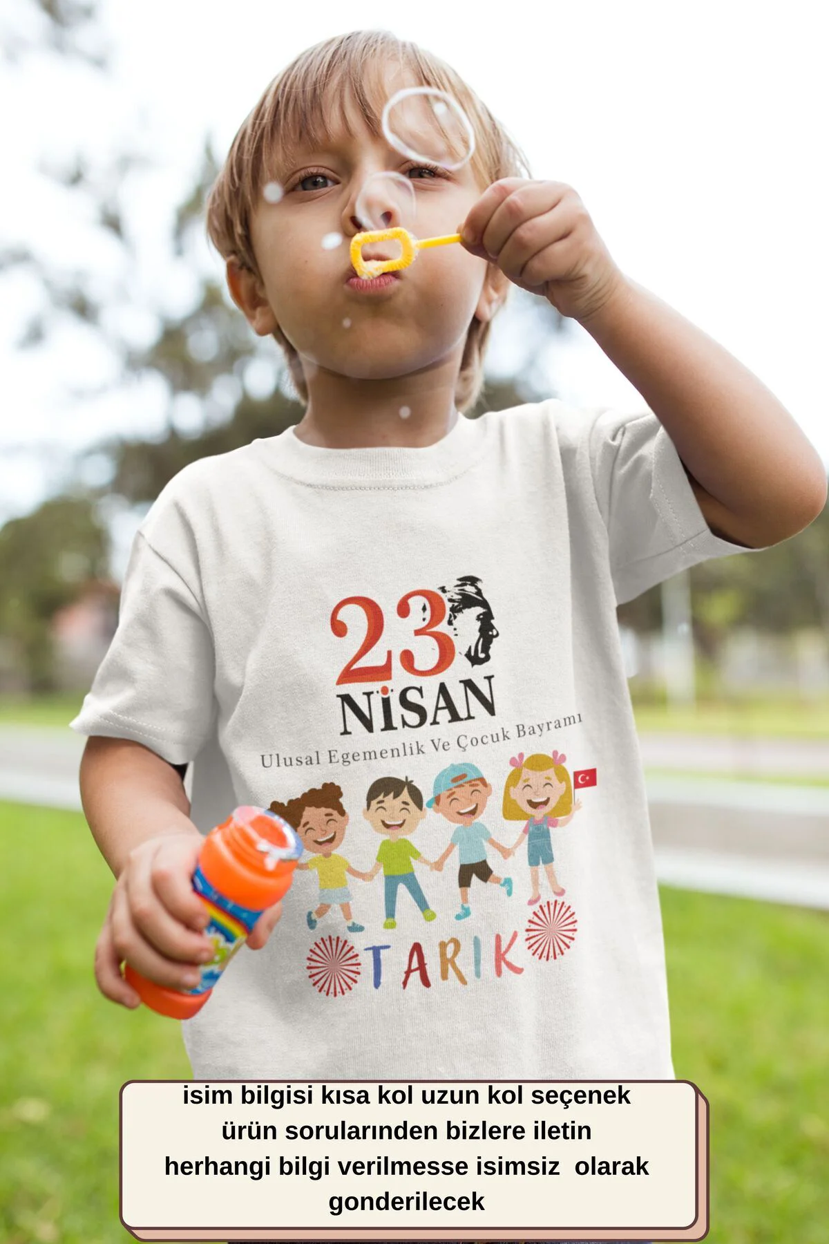 23 Nisan Çocuk bayramı Tasarımlı Unisex Çocuk Tişörtü - %100 Pamuklu Kumaş