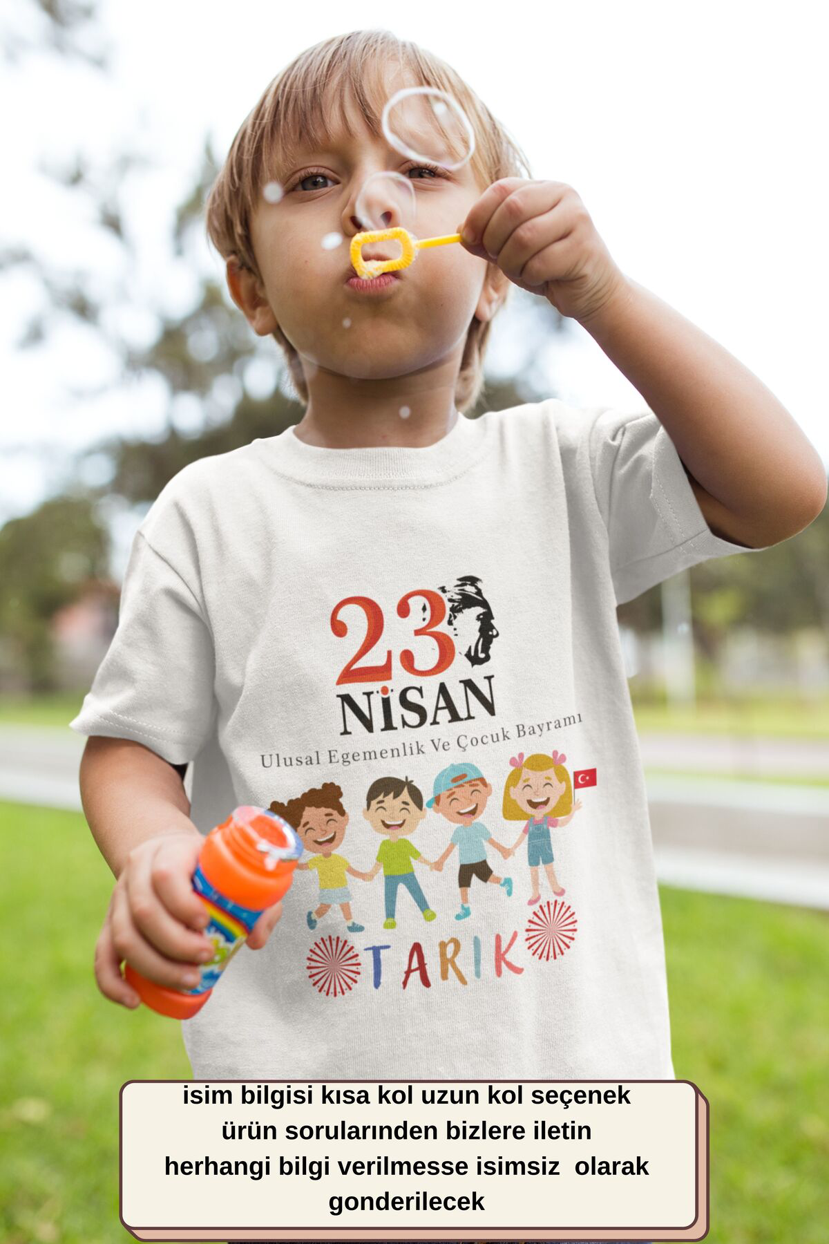 23 Nisan Çocuk bayramı Tasarımlı Unisex Çocuk Tişörtü - %100 Pamuklu Kumaş