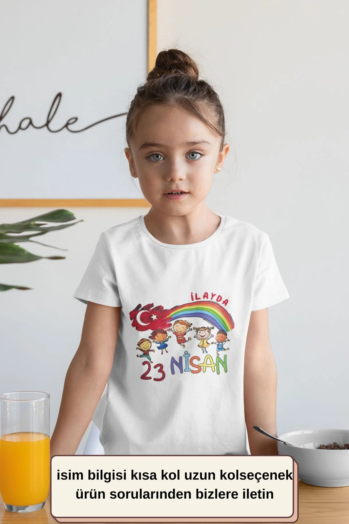 23 Nisan Çocuk bayramı Tasarımlı Unisex Çocuk Tişört - %100 Pamuklu Kumaş