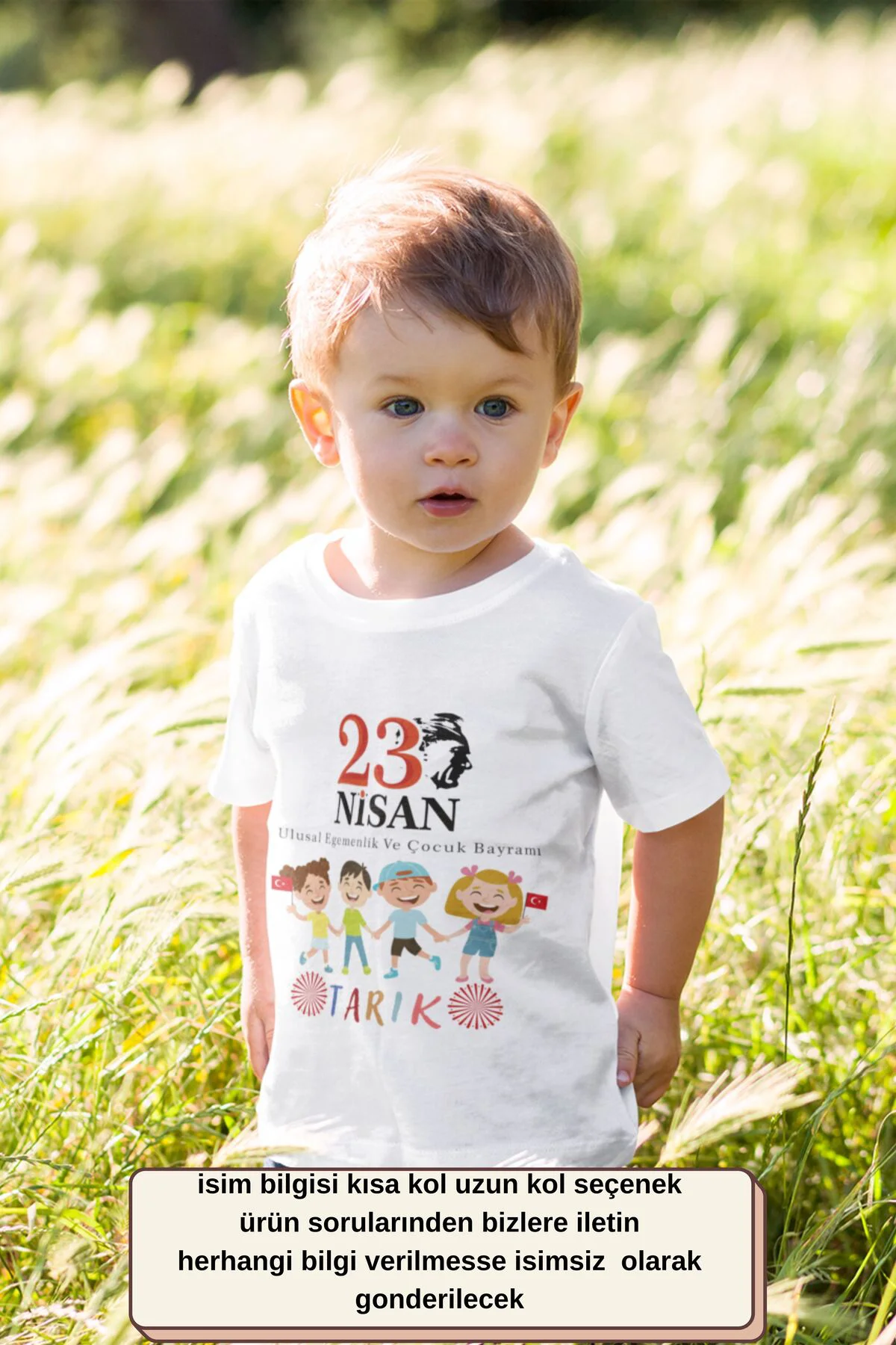 23 Nisan Çocuk bayramı Tasarımlı Unisex Çocuk Tişörtü - %100 Pamuklu Kumaş