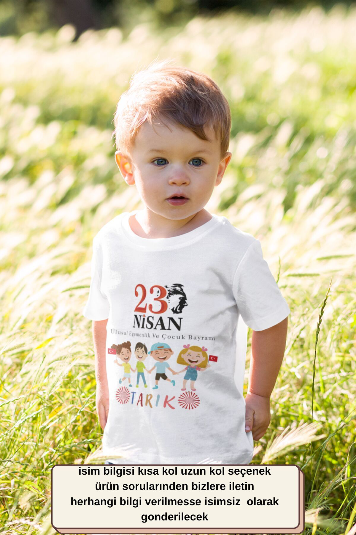 23 Nisan Çocuk bayramı Tasarımlı Unisex Çocuk Tişörtü - %100 Pamuklu Kumaş