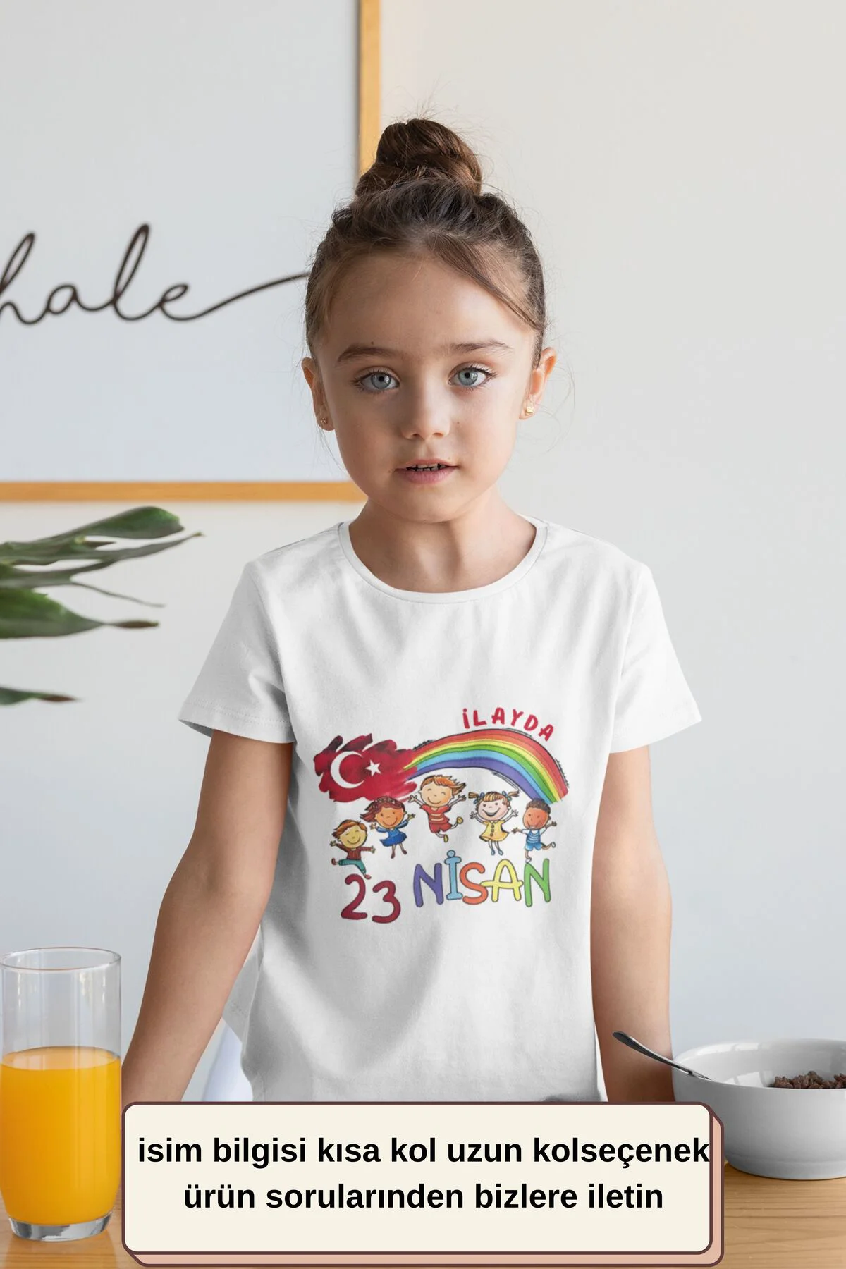 23 Nisan Çocuk bayramı Tasarımlı Unisex Çocuk Tişört - %100 Pamuklu Kumaş