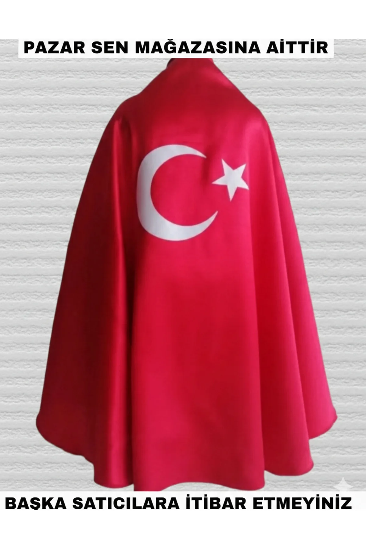 23 Nisan Özel Türk Bayraklı Kırmızı Gösteri Pelerini