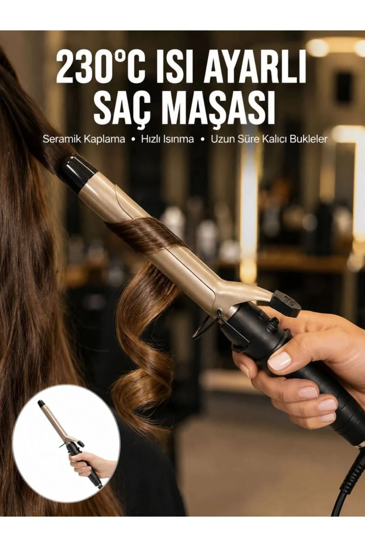 230 Derece Isı Ayarlı Seramik Saç Maşası 25 Mm Yeni Nesil