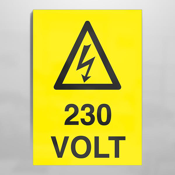 230 Volt Uyarı Levhası 230 Volt Uyarı Levhası