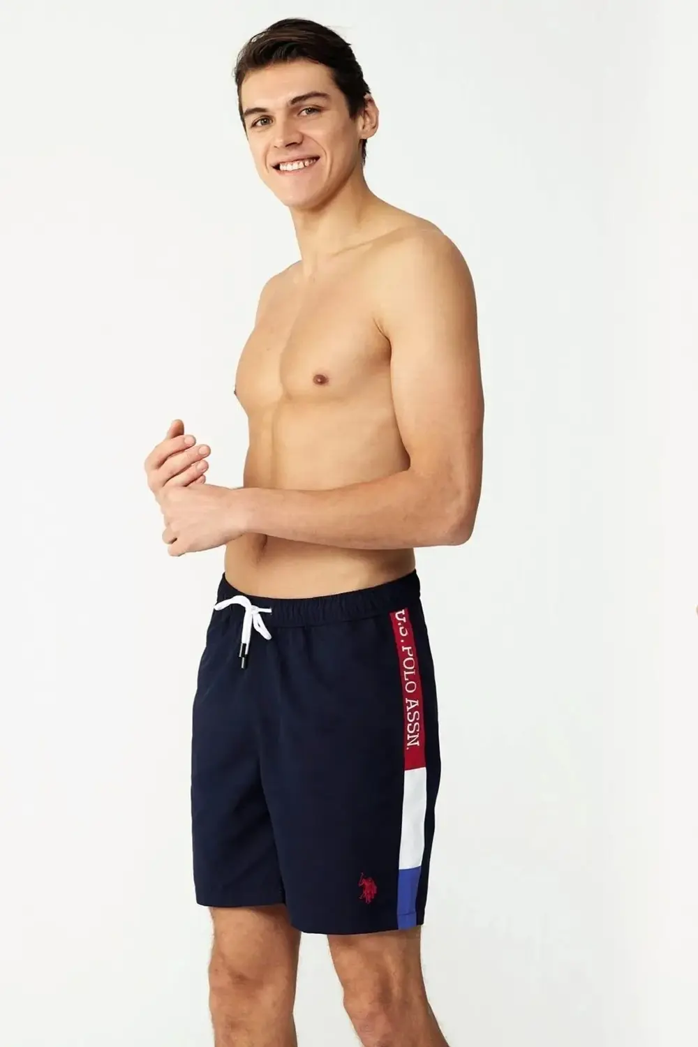 23005 Lacivert Cepli Uzun Erkek Deniz Şortu