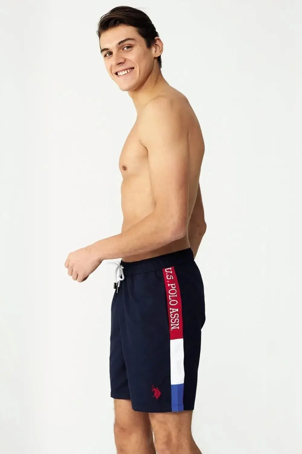 23005 Lacivert Cepli Uzun Erkek Deniz Şortu