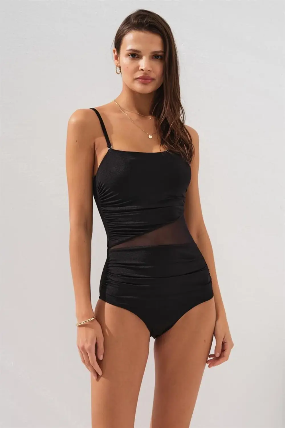 231138 HERMES TEK OMUZ DRAPELİ MAYO