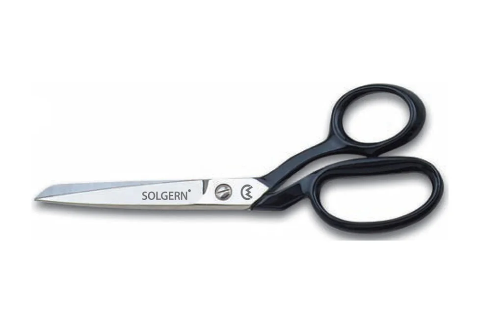 232-8 Tekstil / Yatık Regula Makası No: 8 İnç / 20,32 Cm - Nikel Kaplama, Siyah Saplı