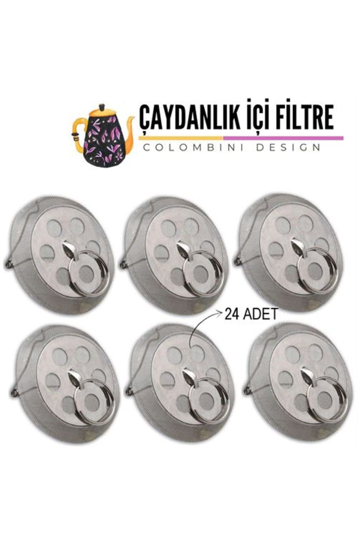 Modacar 24 Adet Demlik İçi Çay Filtresi Colombini Design 718274 Toptan Paket