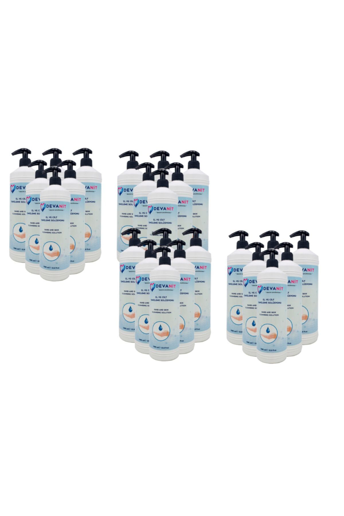 Devanit 24 Adet El Temizleme Jeli  Dezenfektan 1000 Ml