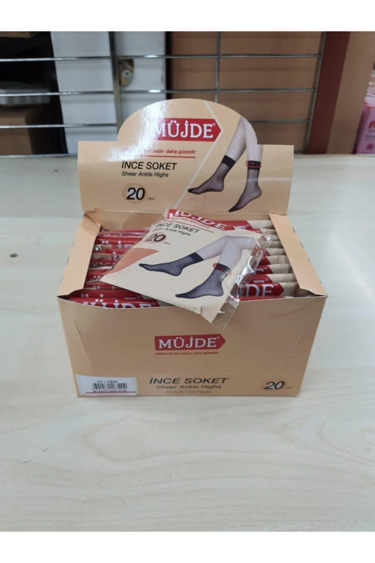 24 Adet Ince Soket Çorap - 20 Denye Ince Soket Bayan Çorap