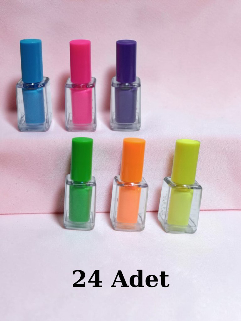 24 Adet Oje Şeklinde Fosforlu Kalem 24 Adet Oje Şeklinde Fosforlu Kalem