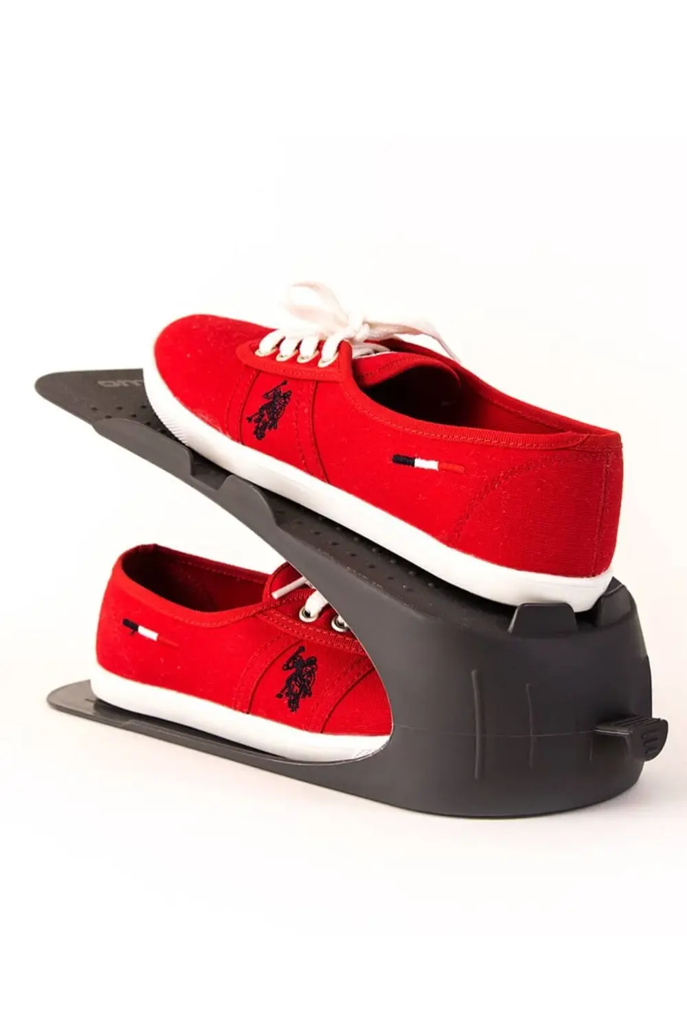 24 Adet Siyah Ayakkabı Rampası Ayakkabı Düzenleyici Organizer