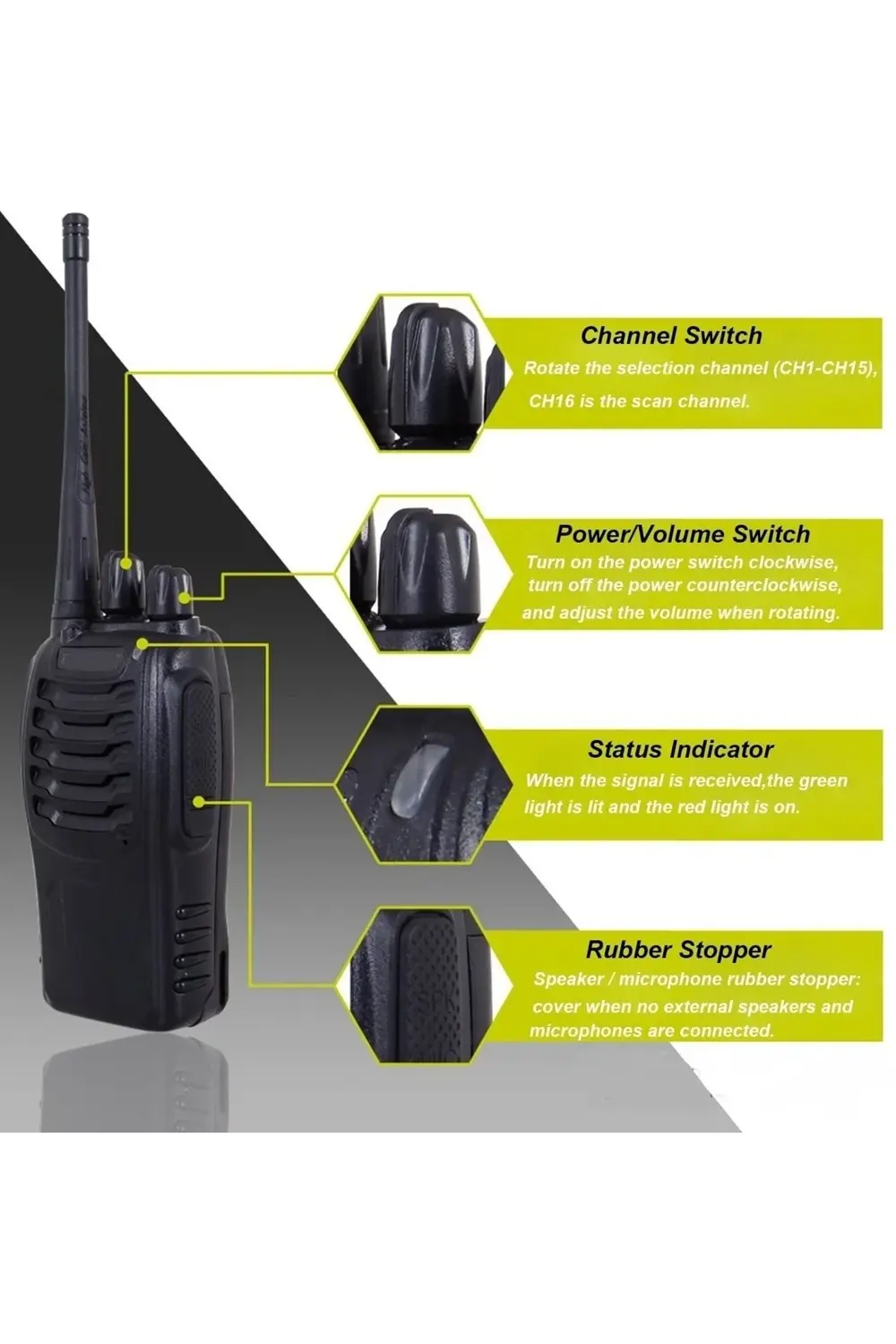 24 Adet Siyah Pratik Kullan Telsiz Depo Haberleşme Pmr Lisanssız