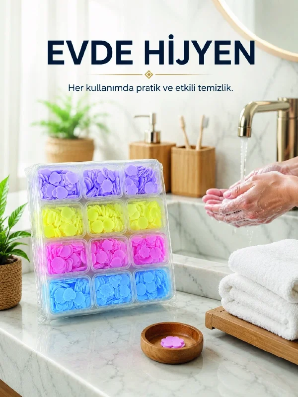 24 Adet Tek Kullanımlık Yaprak Sabun 24 Adet Tek Kullanımlık Yaprak Sabun