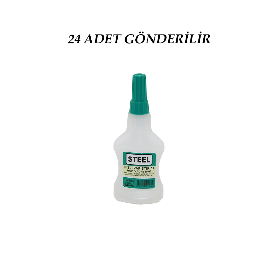 24 Adet Wincell Steel Hızlı Yapıştırıcı 37GR Mdf-ahşap-metal-plastik-deri