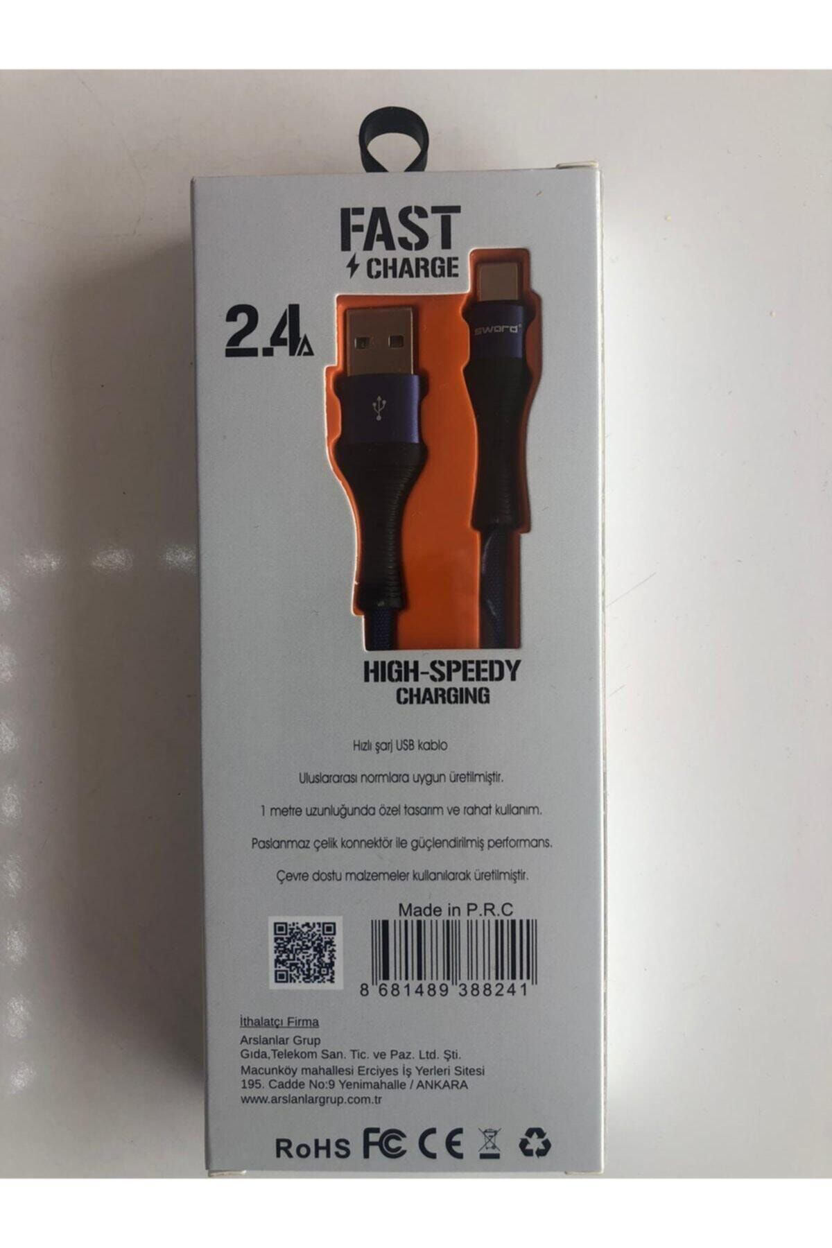 Sword 2.4 Amper Type-C High-Speedy Şarj Kablosu