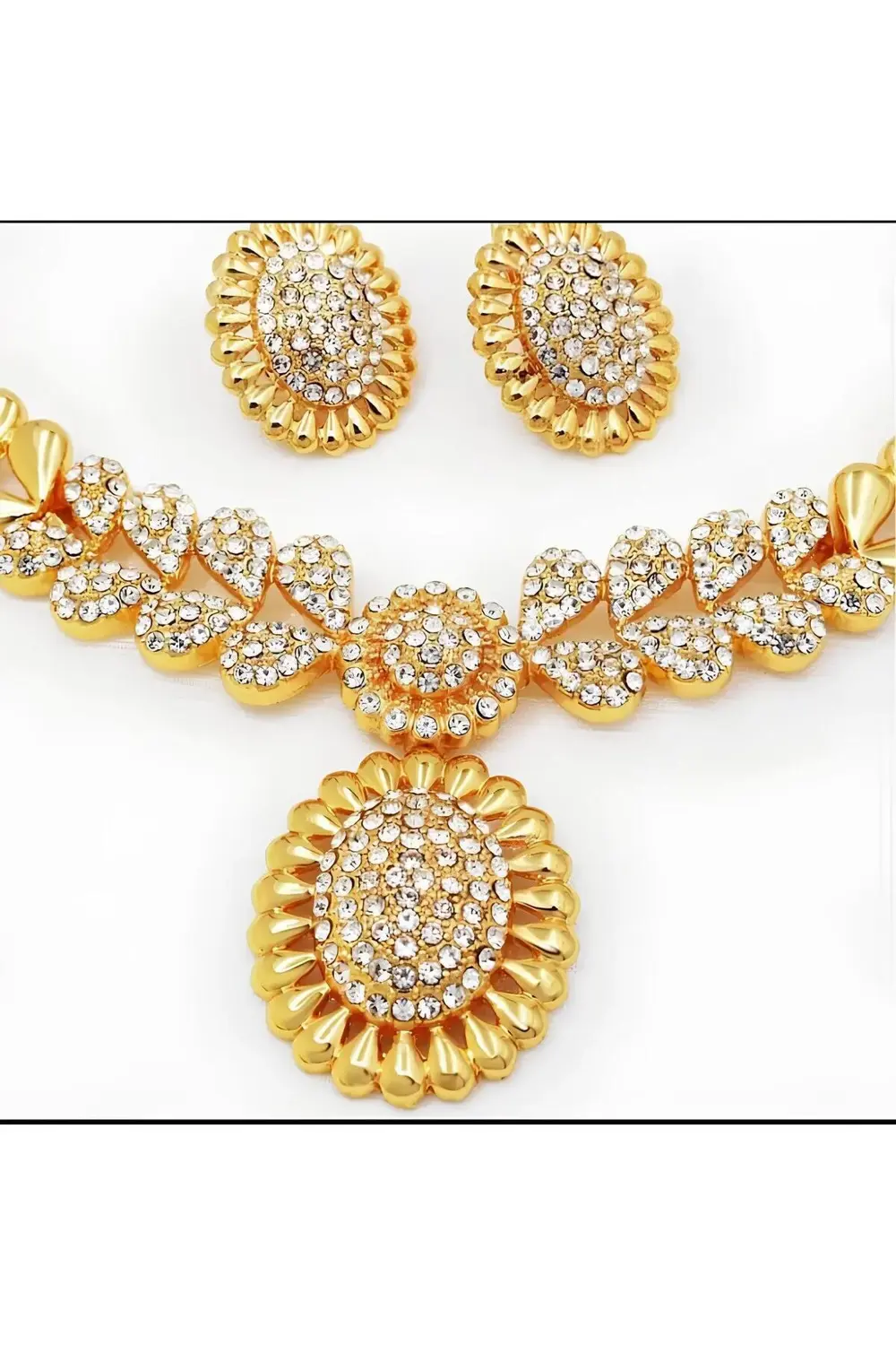 24 Ayar Altın Kaplama Taşlı Kadın Takı Seti