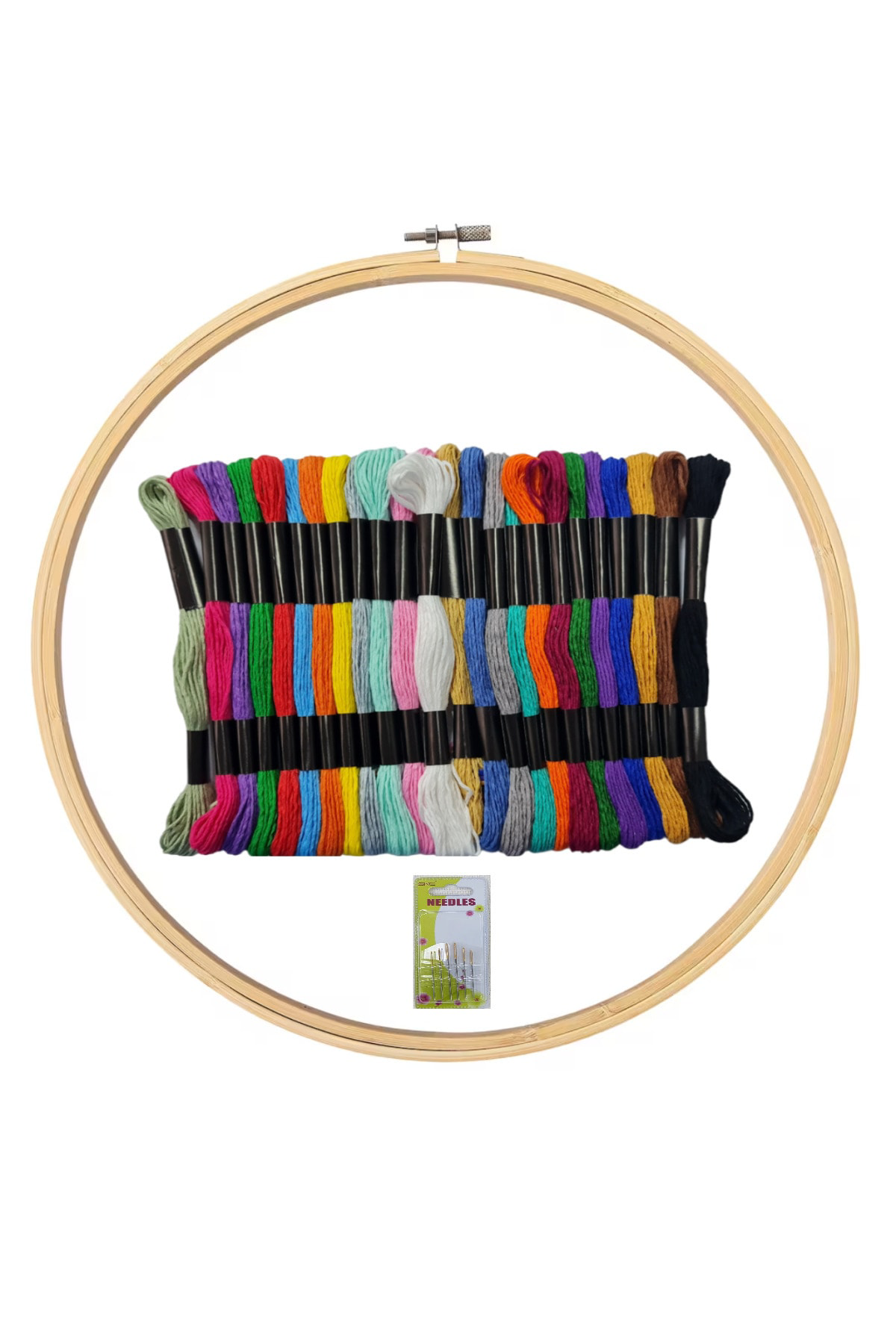 Tuhafiyecimiz 24 Çile Etamin, Muline İpi, Bambu Kasnak, 6 Adet Etamin İğnesi (3