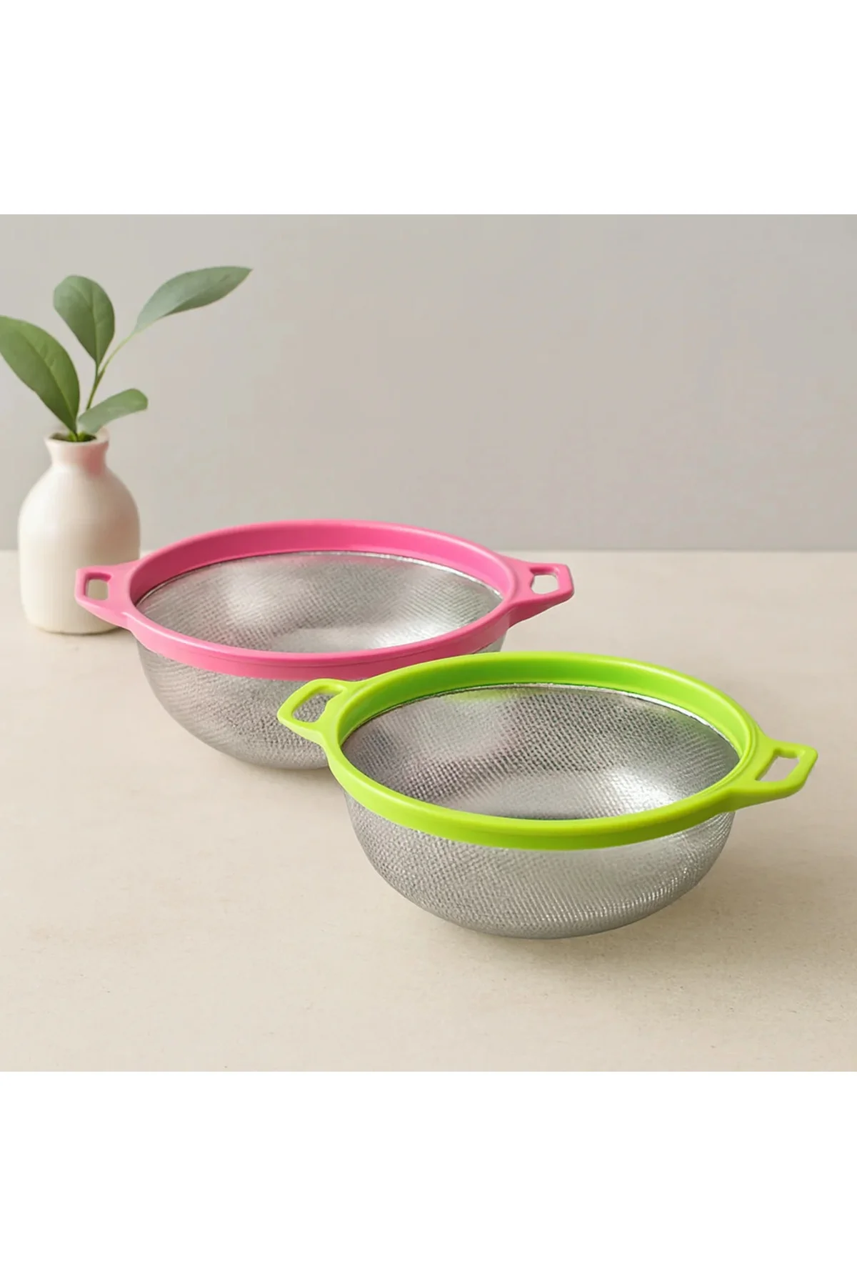 24 cm Kulplu Metal Süzgeç - Çelik Sepet 24 cm Kulplu Metal Süzgeç - Çelik Sepet