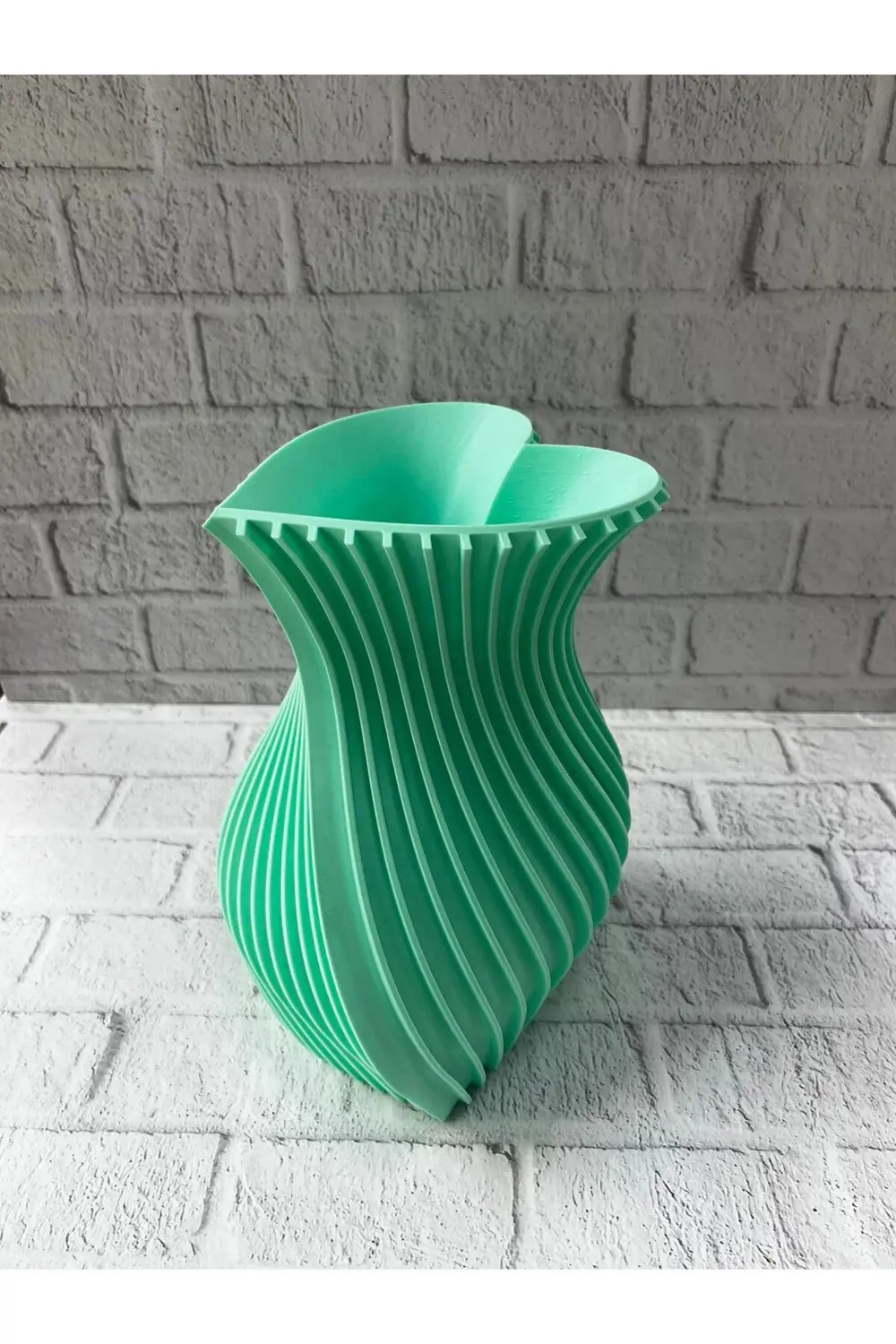 24 Cm Turkuaz Kalp Formlu Büyük Boy Vazo Es Dekor Ürünü