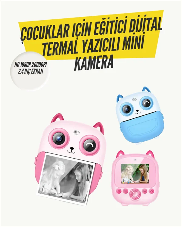 2.4” Ekranlı Mini Kamera – 1080p Kayıt + Mürekkepsiz Yazdırma 2.4” Ekranlı Mini Kamera – 1080p Kayıt + Mürekkepsiz Yazdırma
