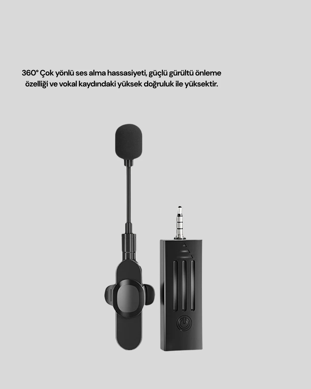 2.4 GHz Düşük Gecikmeli Kablosuz Ses Kayıt Mikrofonu