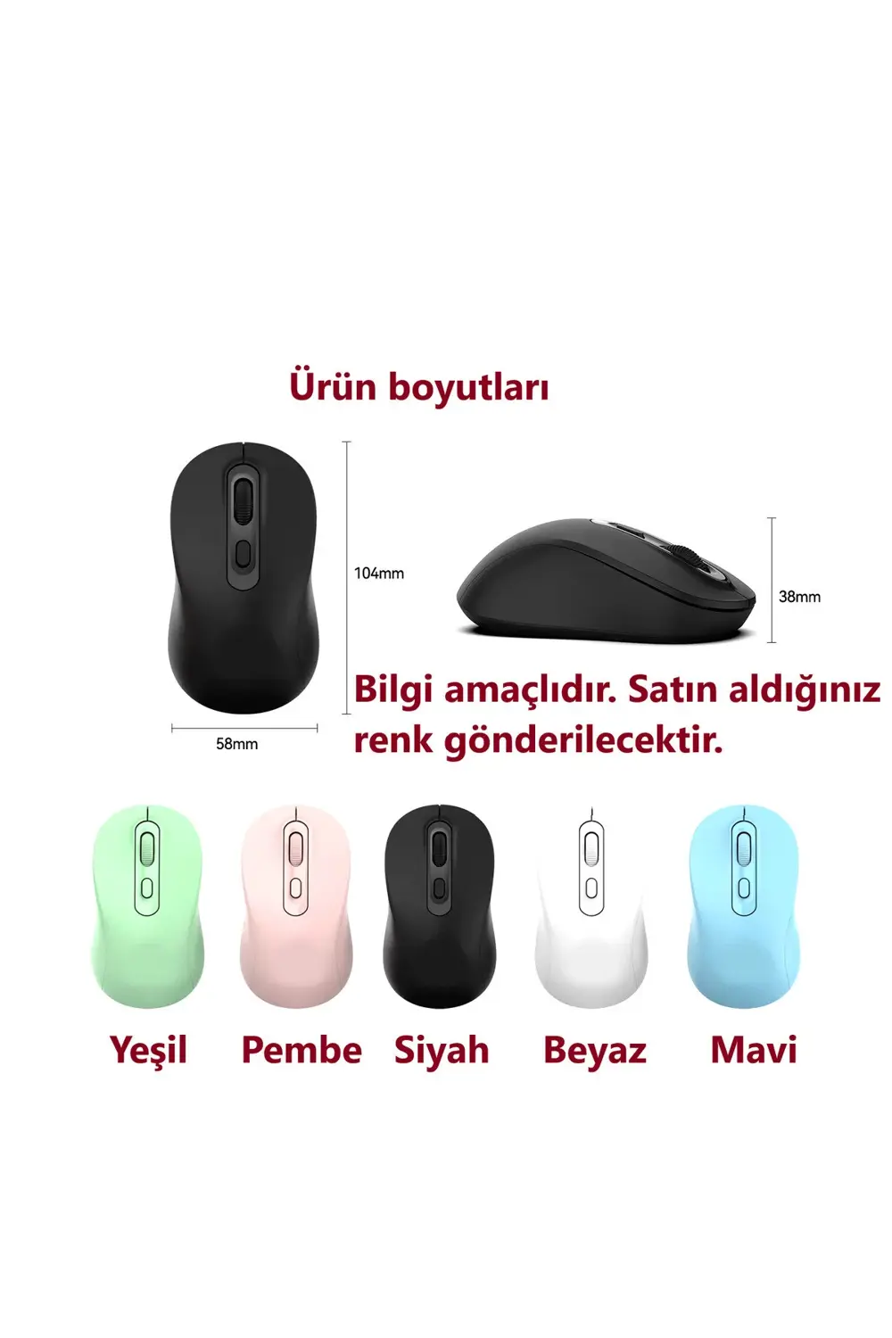 2.4 Ghz Kablosuz Bilgisayar Faresi - 4 Tuşlu Mouse (E-50) - Kablo