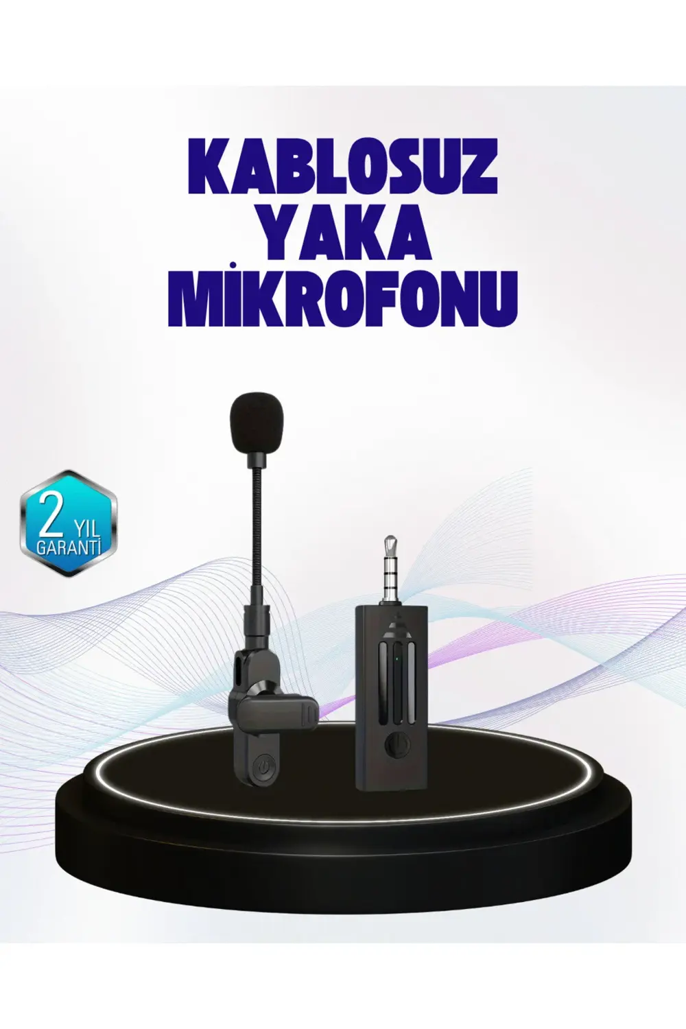 2.4 GHz Kablosuz Yaka Mikrofonu – 60 Metre Menzil, Gürültü Azaltm