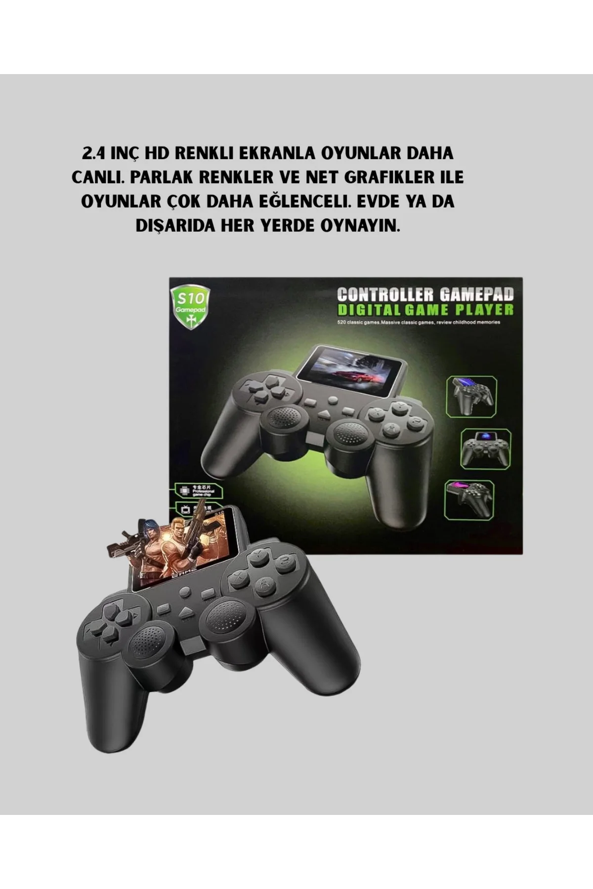 2.4 İnç Ekranlı 500 Oyunlu Taşınabilir Retro Oyun Konsolu, Şarjlı