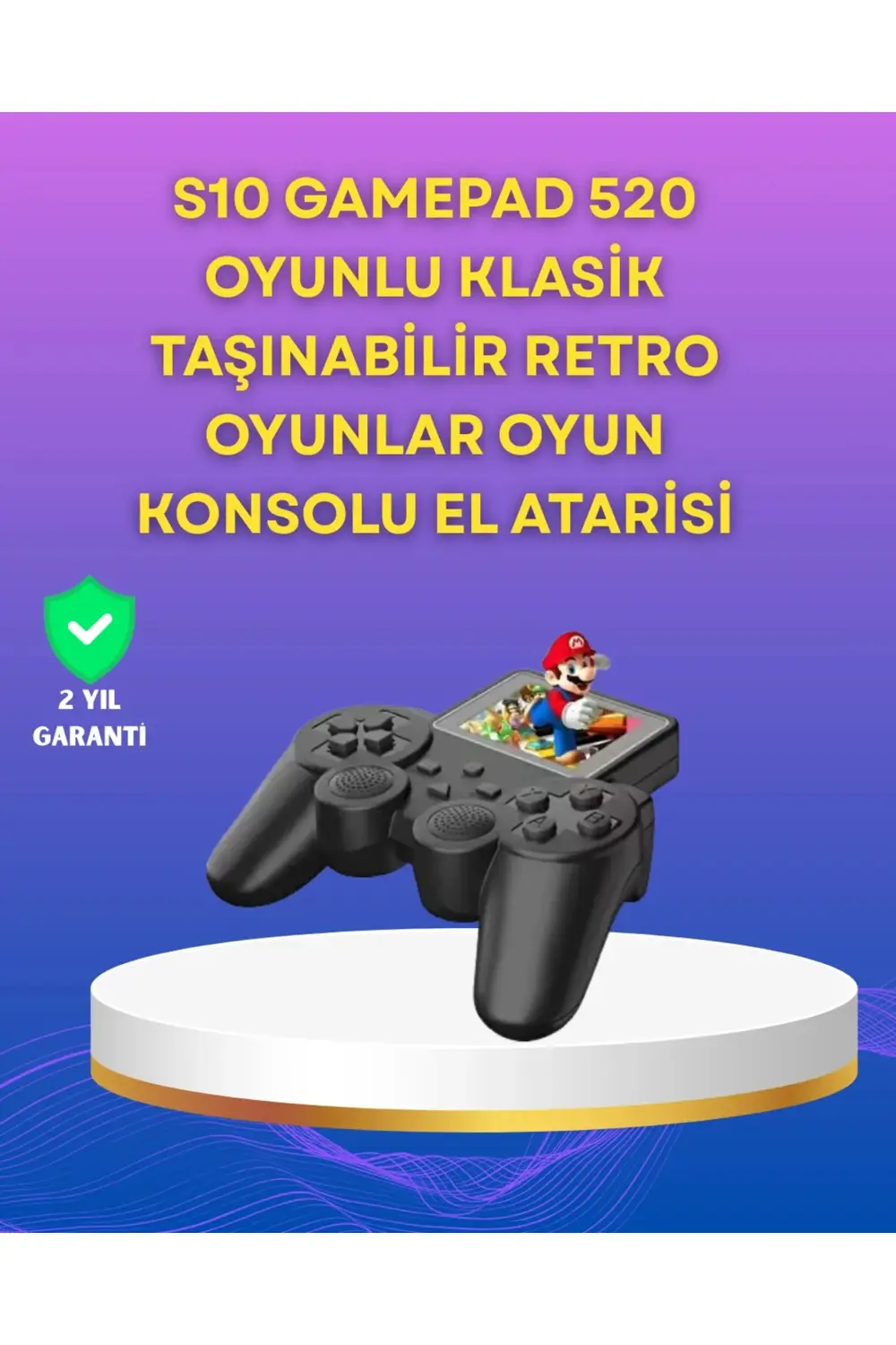 2.4 İnç Ekranlı 500 Oyunlu Taşınabilir Retro Oyun Konsolu, Şarjlı