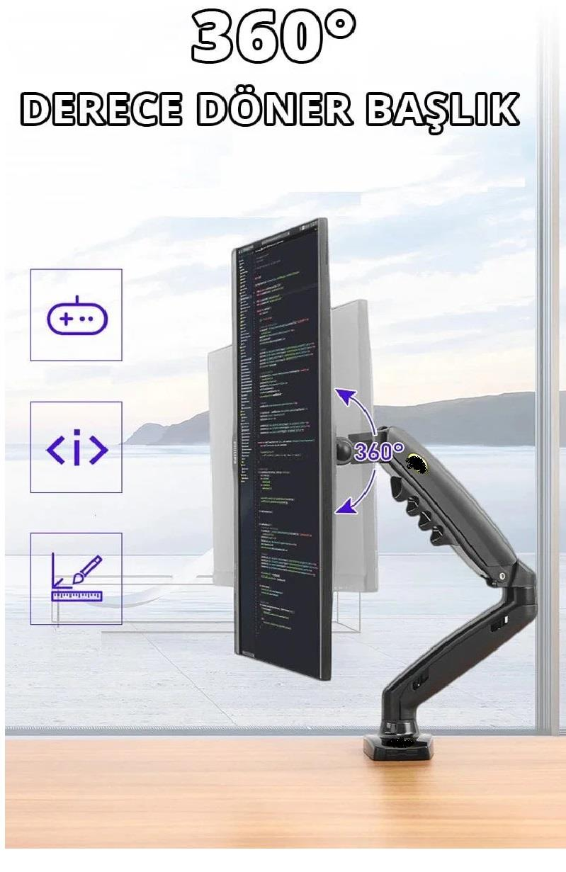 Herz 24” İnç Lcd Led Monitör Masa Üstü Full Hareketli Askı Aparatı