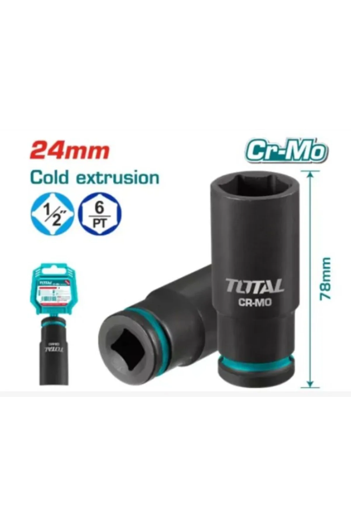 24 Mm 1/2 Altı Köşe Darbeli Derin Lokma THDIS12242L