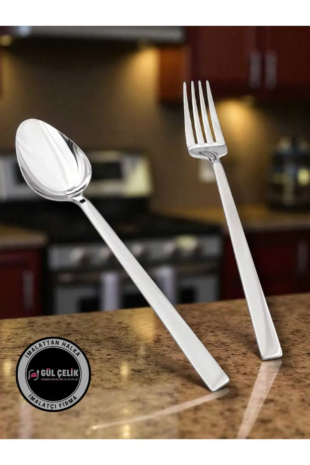 24 Parça 12 Kişilik Yemek Kaşığı 12 Kişilik Yemek Çatalı Seti Sad