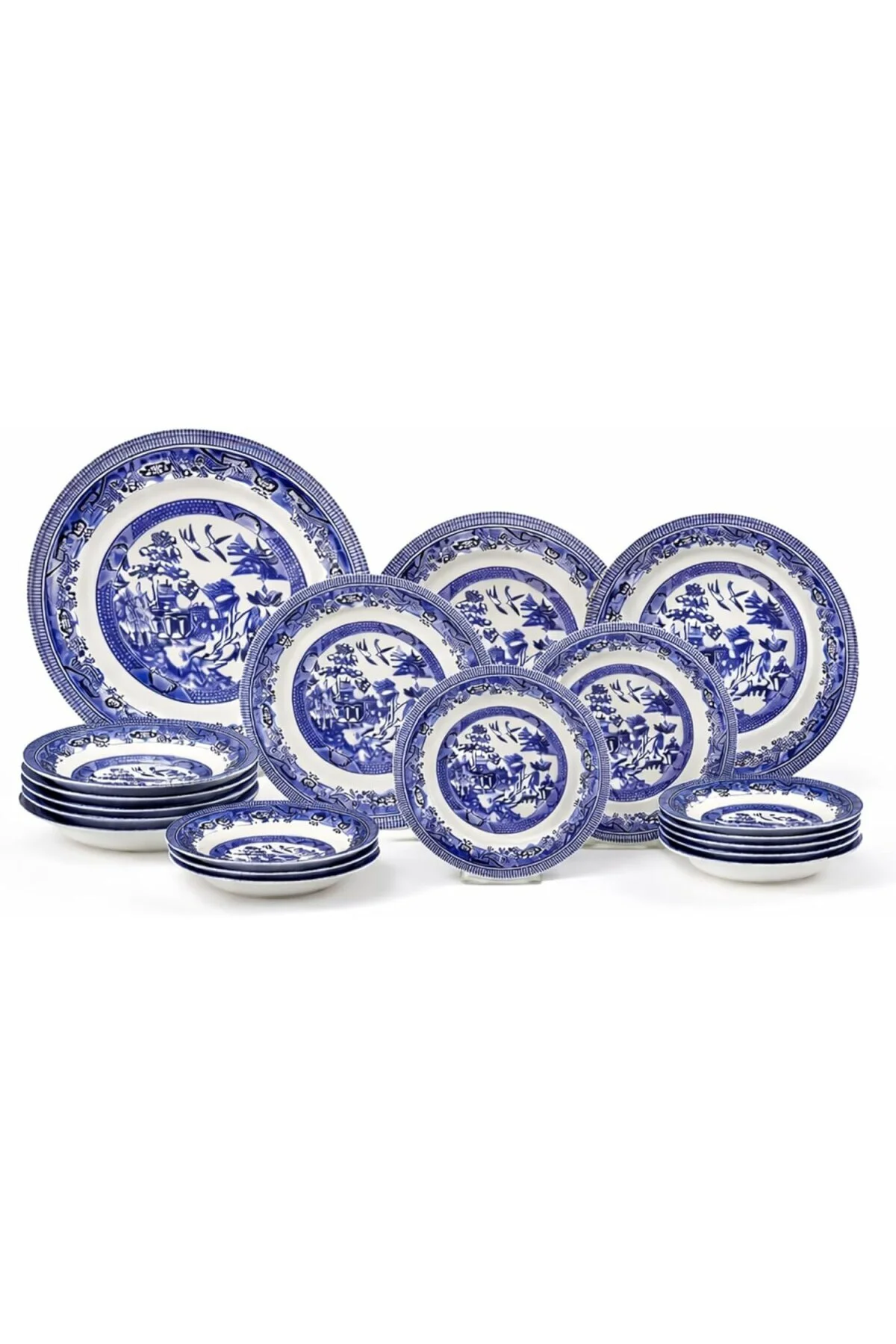 24 Parça Dark Blue Churchill Porselen Yemek Takımı – Blue Willow 