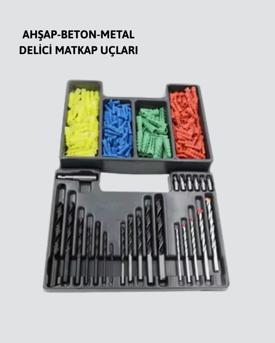 24 Parça Profesyonel Delme Uç Seti - Ahşap, Metal ve Beton İçin En Kapsamlı Matkap Ucu