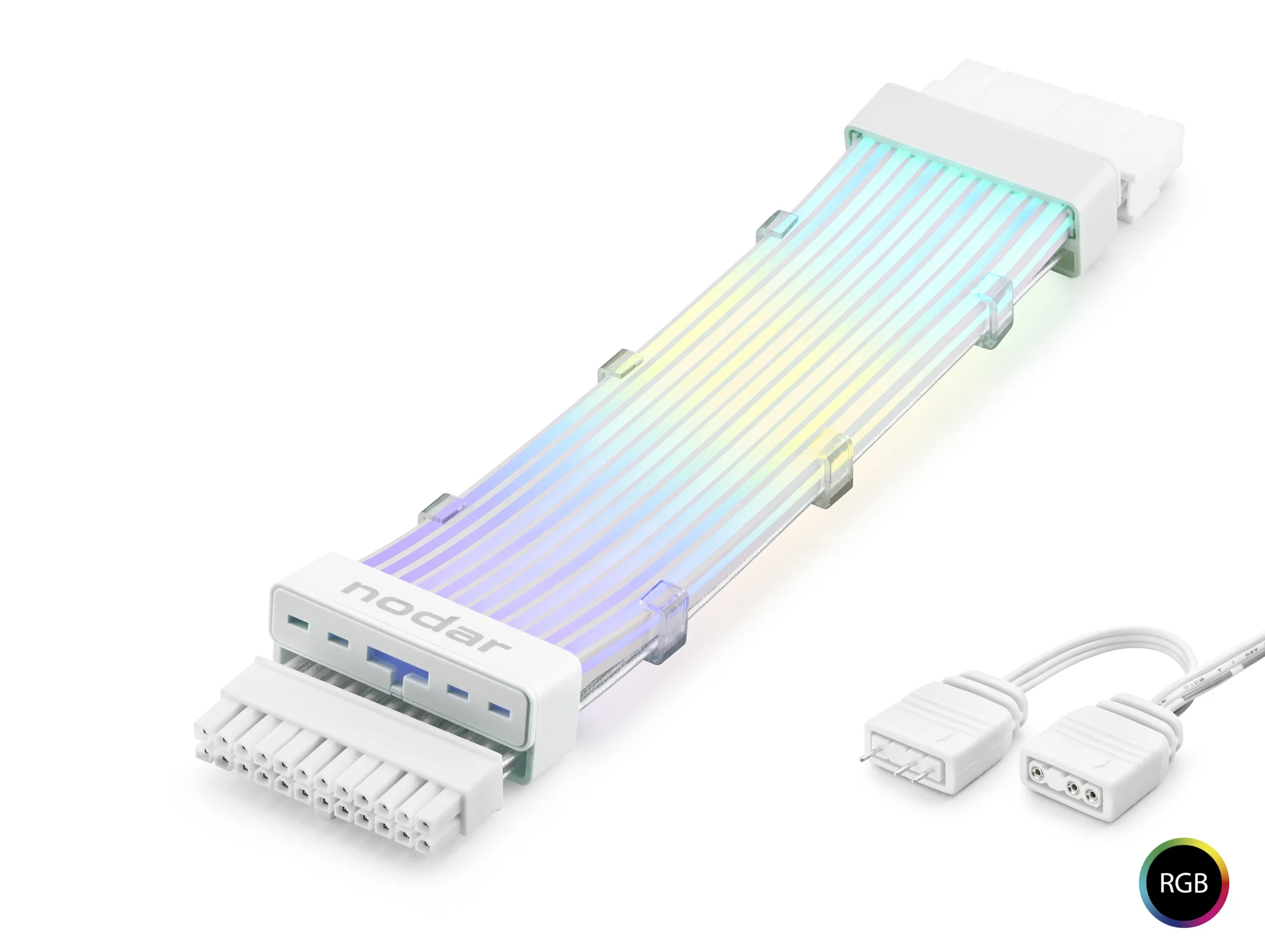 24 Pin Argb Power Supply Uzatma Kablosu Gümüş Kaplamalı Bükülebilir 2 Mm 108 Led Beyaz ND2814W