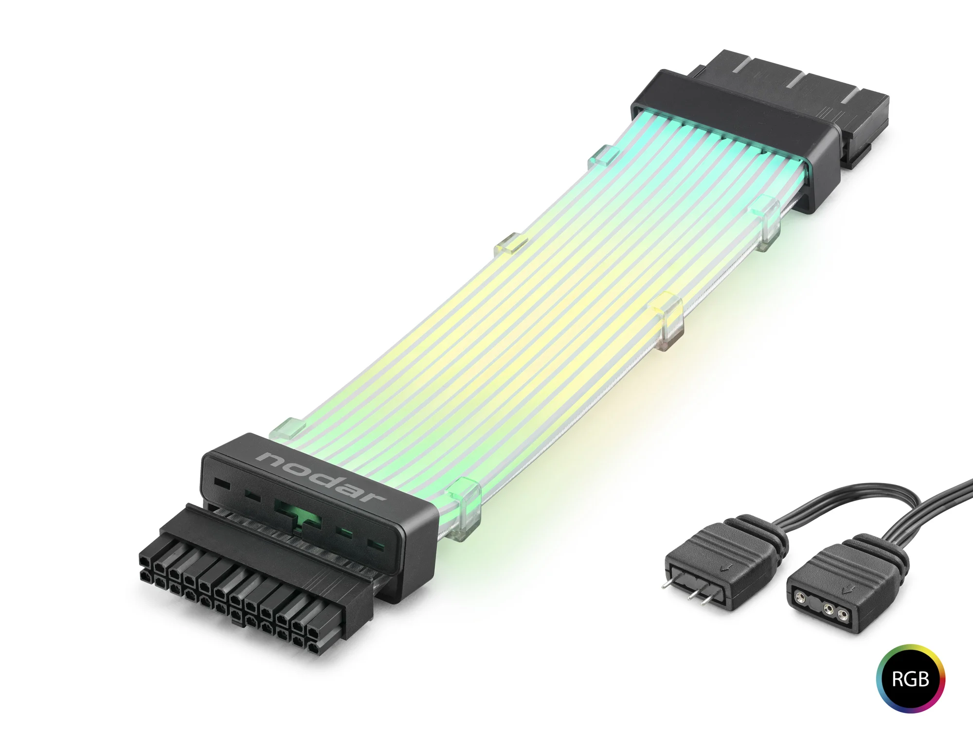 24 Pin Argb Power Supply Uzatma Kablosu Gümüş Kaplamalı Bükülebilir 2 Mm 108 Led Siyah ND2814B