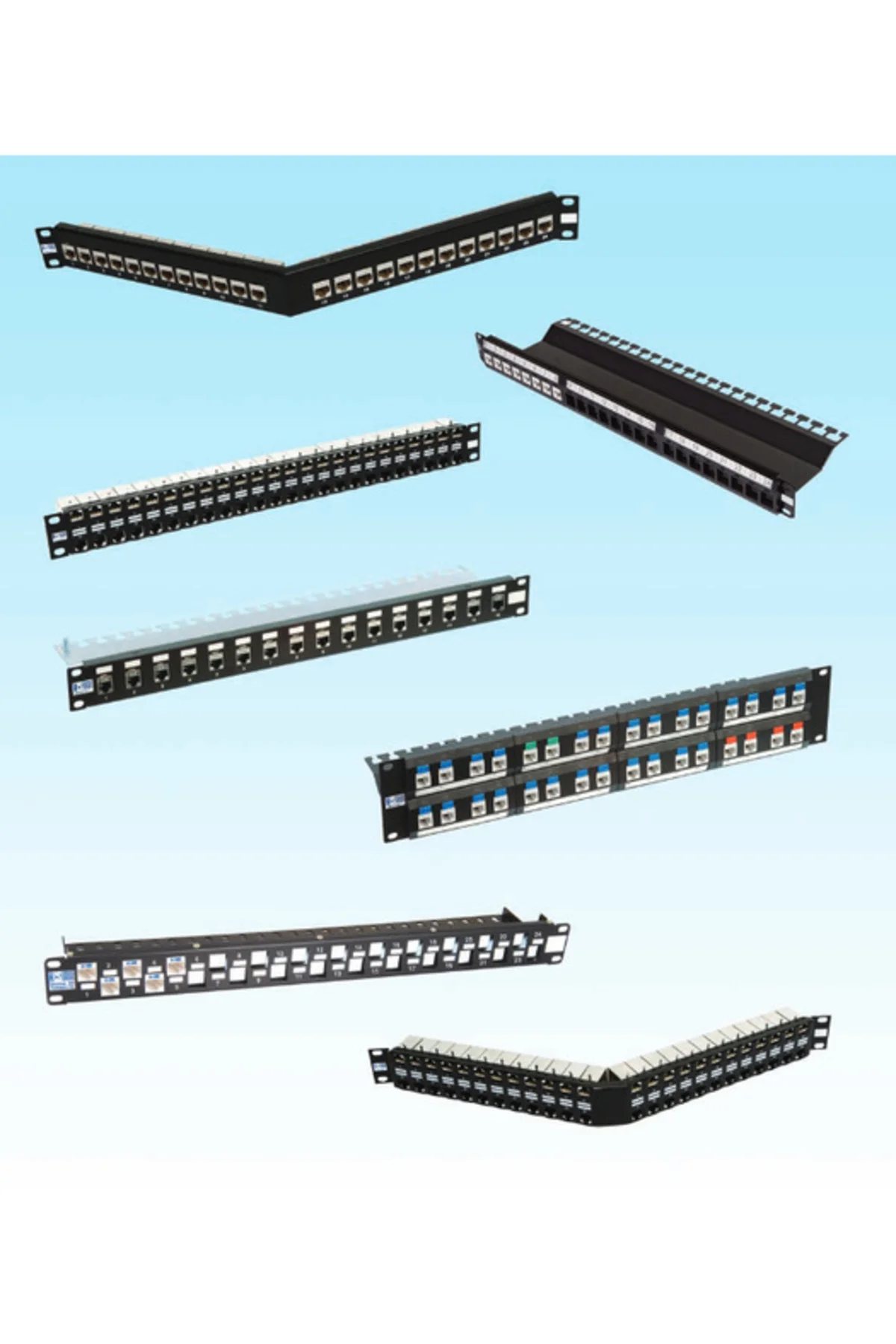 24 Port Keystone Jack UTP Çapraz Panel B