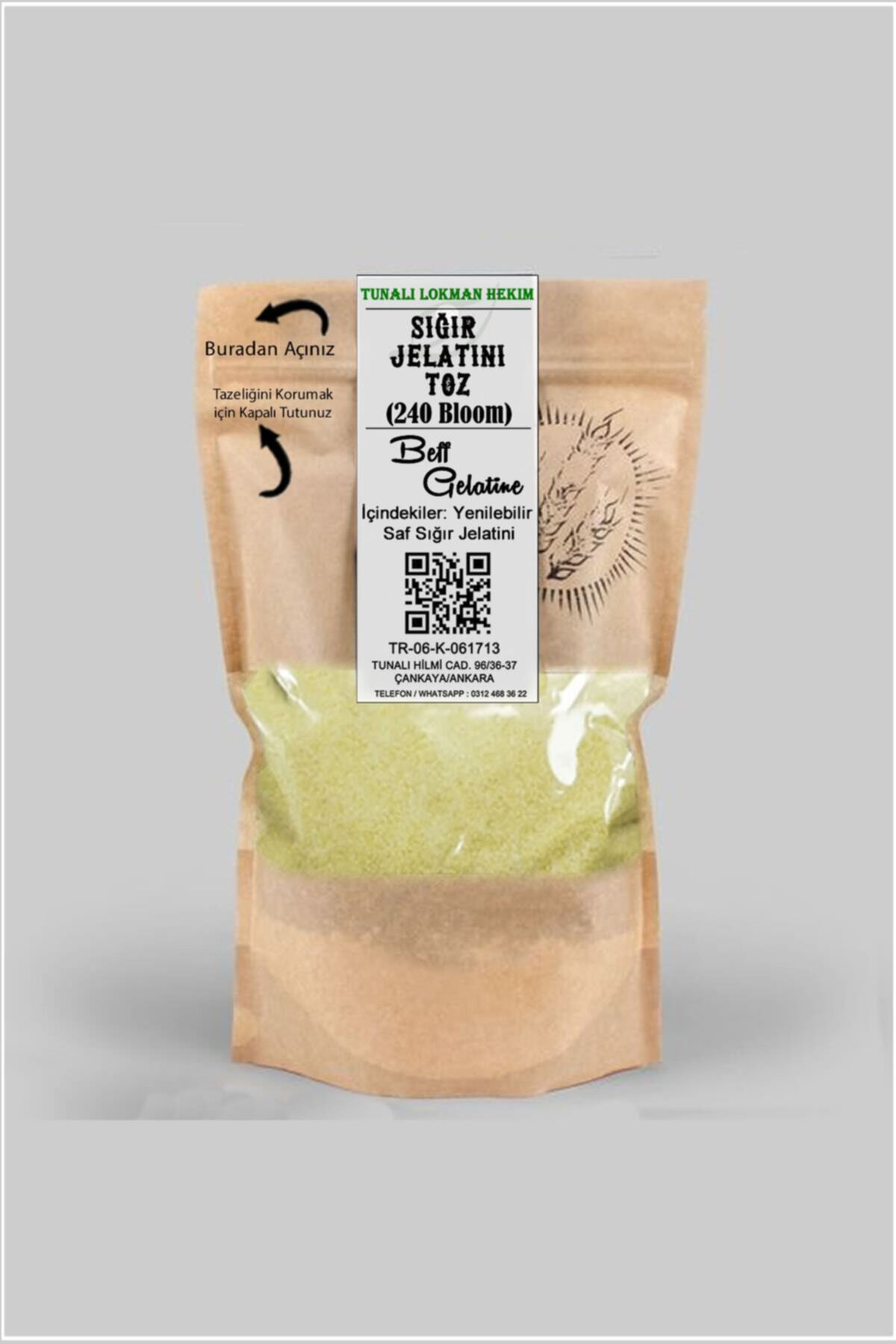 240 Bloom Yenilebilir Toz Jelatin (sığır Jelatini) 500 Gr