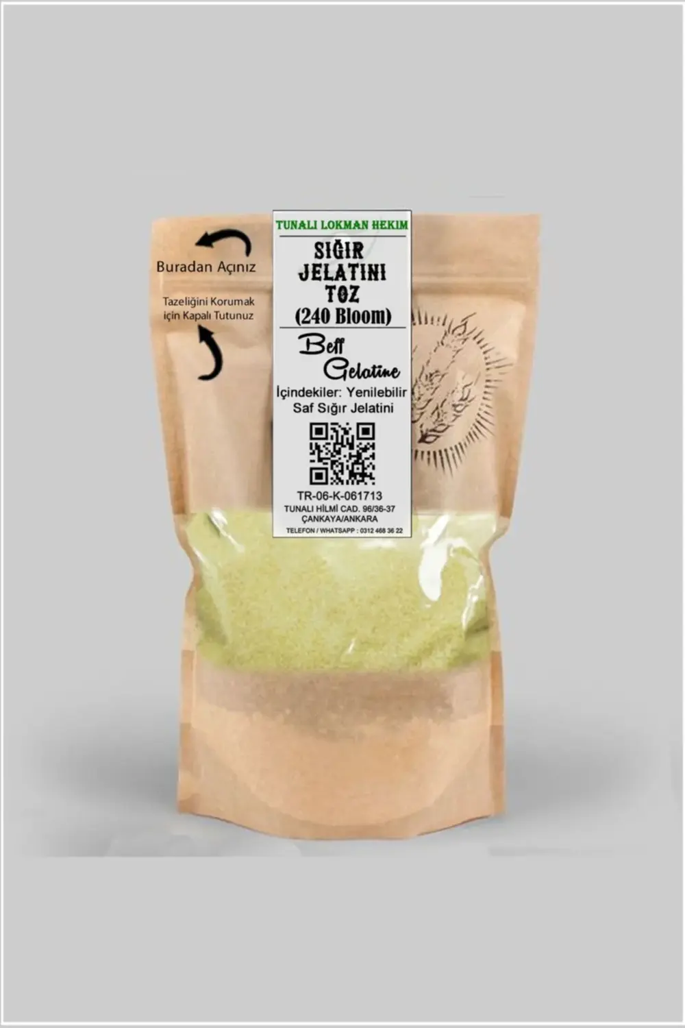 240 Bloom Yenilebilir Toz Jelatin (sığır Jelatini) 100 Gr