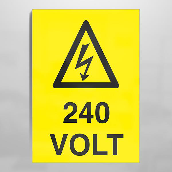 240 Volt Uyarı Levhası 240 Volt Uyarı Levhası