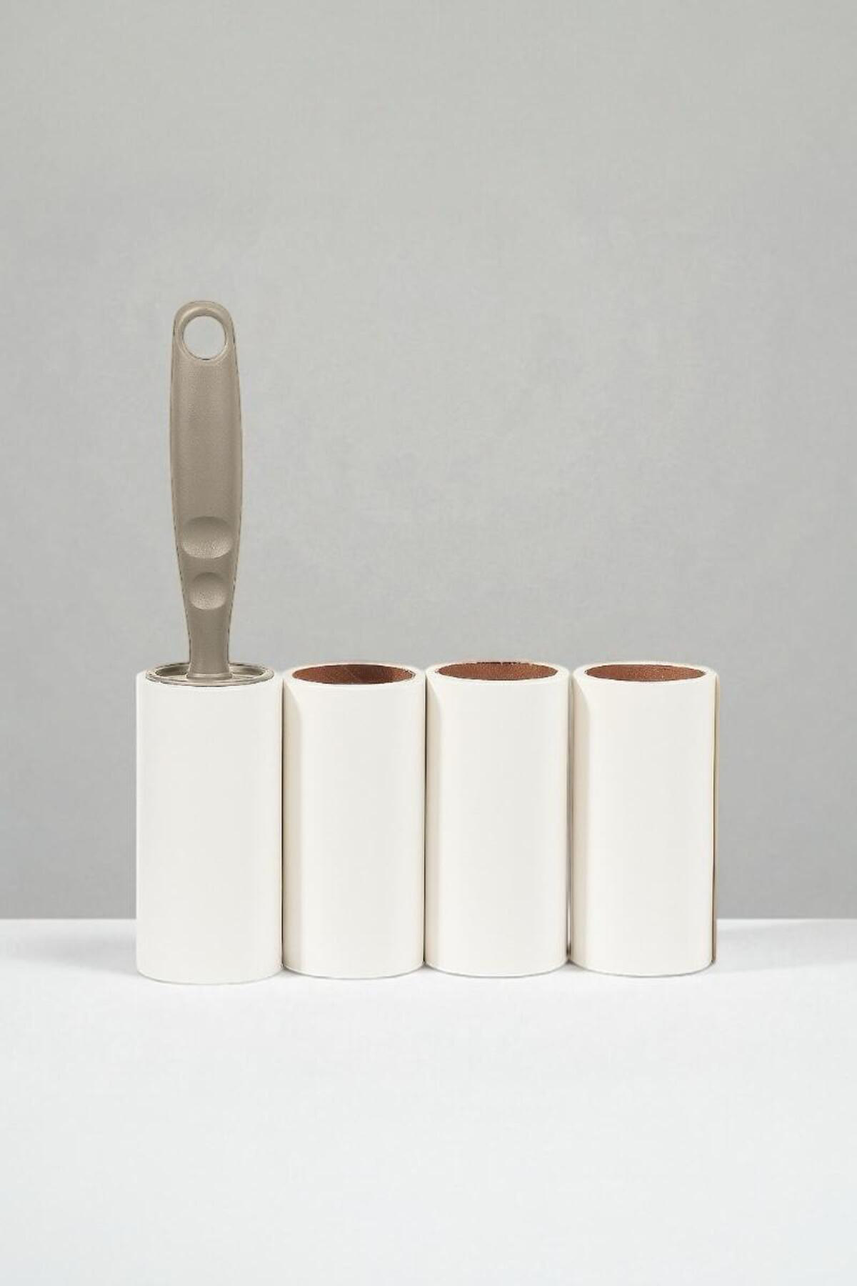 240 Yapraklı ^Kedi Köpek Tüy Toplama Rulosu 4’lü Set (1 Saplı)